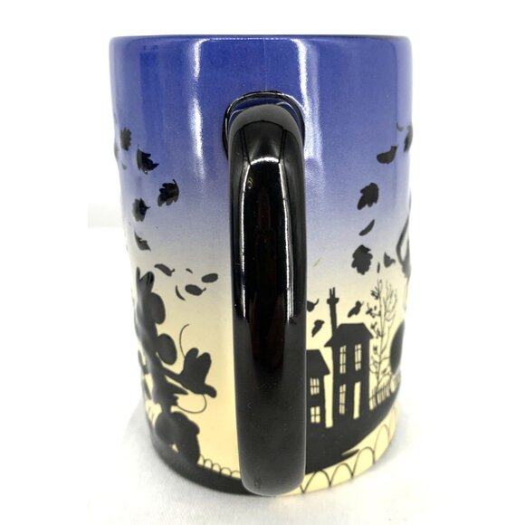 Disney Parks Ceramic Cup Mug Mickey Minnie Mouse Pluto Windy Spooky Leaves 5" - Picture 5 of 7